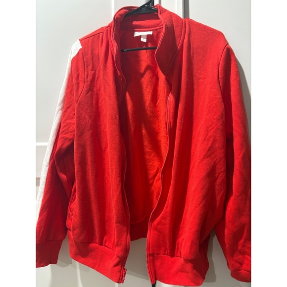 Colsie Red Track Jacket Full Zip White Stripe Athletic Activewear XL - Picture 2 of 6